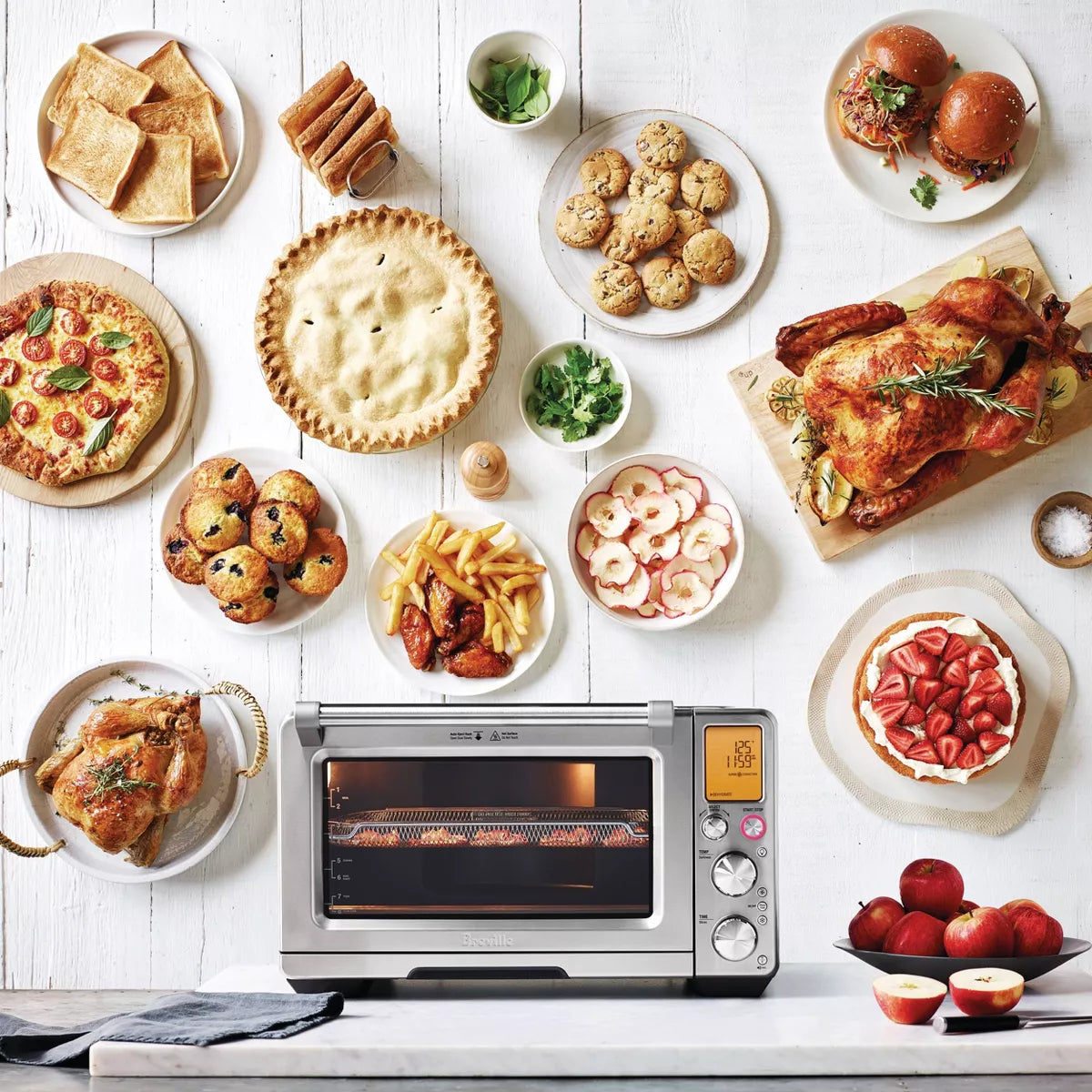 Breville Smart Oven Air Fryer Pro Stainless Steel BOV900BSSUSC: Convection Toaster Oven, 1800W, Automatic Shut-Off