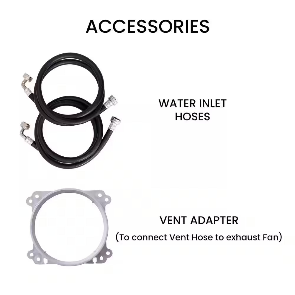 1.62 Cu.Ft. Pet Compact 110V Vented/Ventless 15 Lbs Sani Washer Dryer Combo 1400 RPM in Black