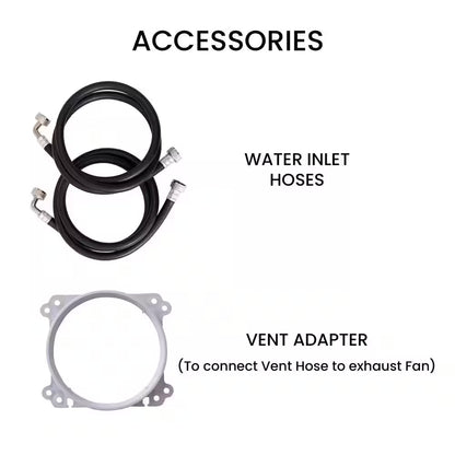 1.62 Cu.Ft. Pet Compact 110V Vented/Ventless 15 Lbs Sani Washer Dryer Combo 1400 RPM in Black