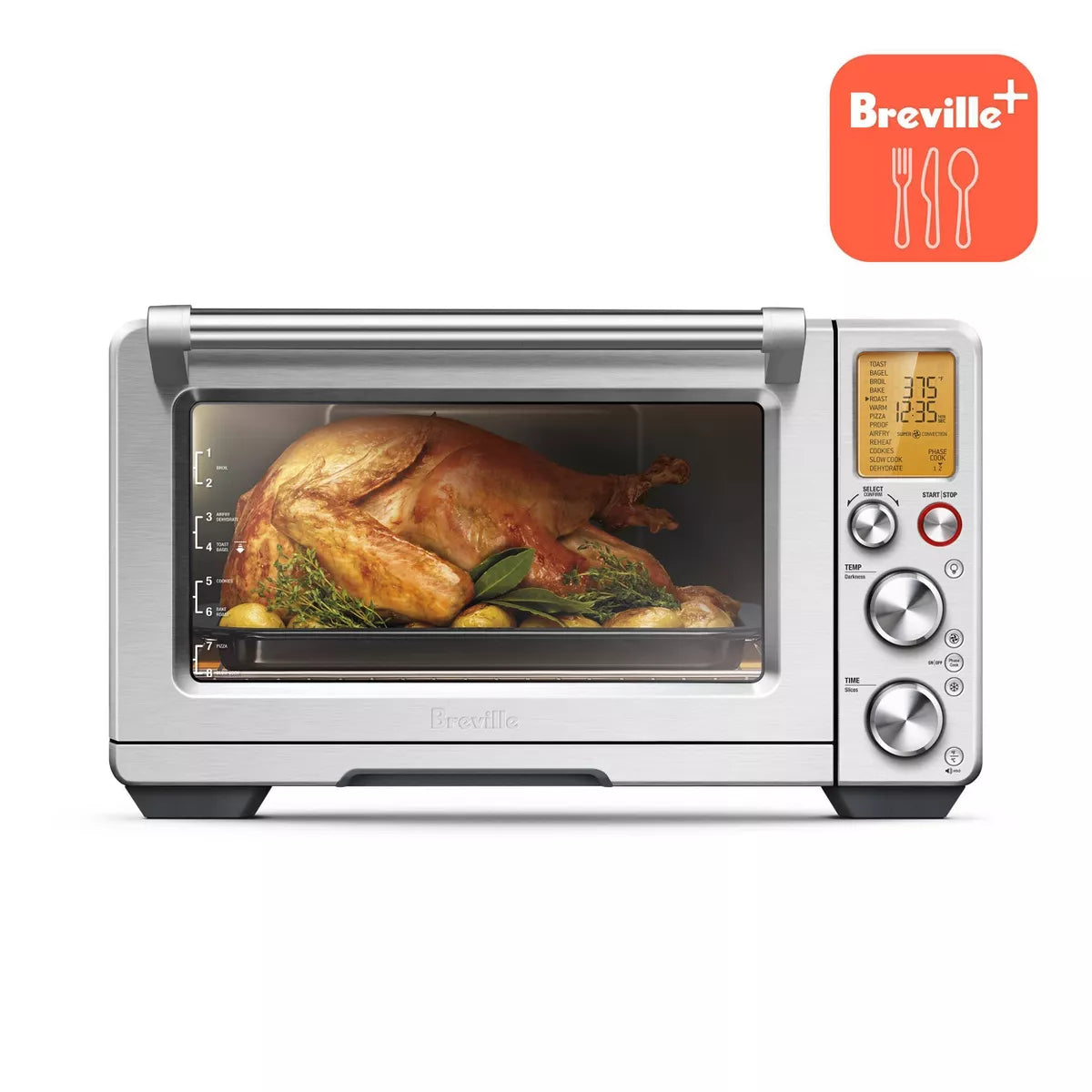 Breville Smart Oven Air Fryer Pro Stainless Steel BOV900BSSUSC: Convection Toaster Oven, 1800W, Automatic Shut-Off