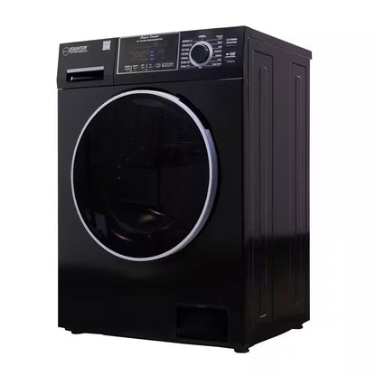 1.62 Cu.Ft. Pet Compact 110V Vented/Ventless 15 Lbs Sani Washer Dryer Combo 1400 RPM in Black