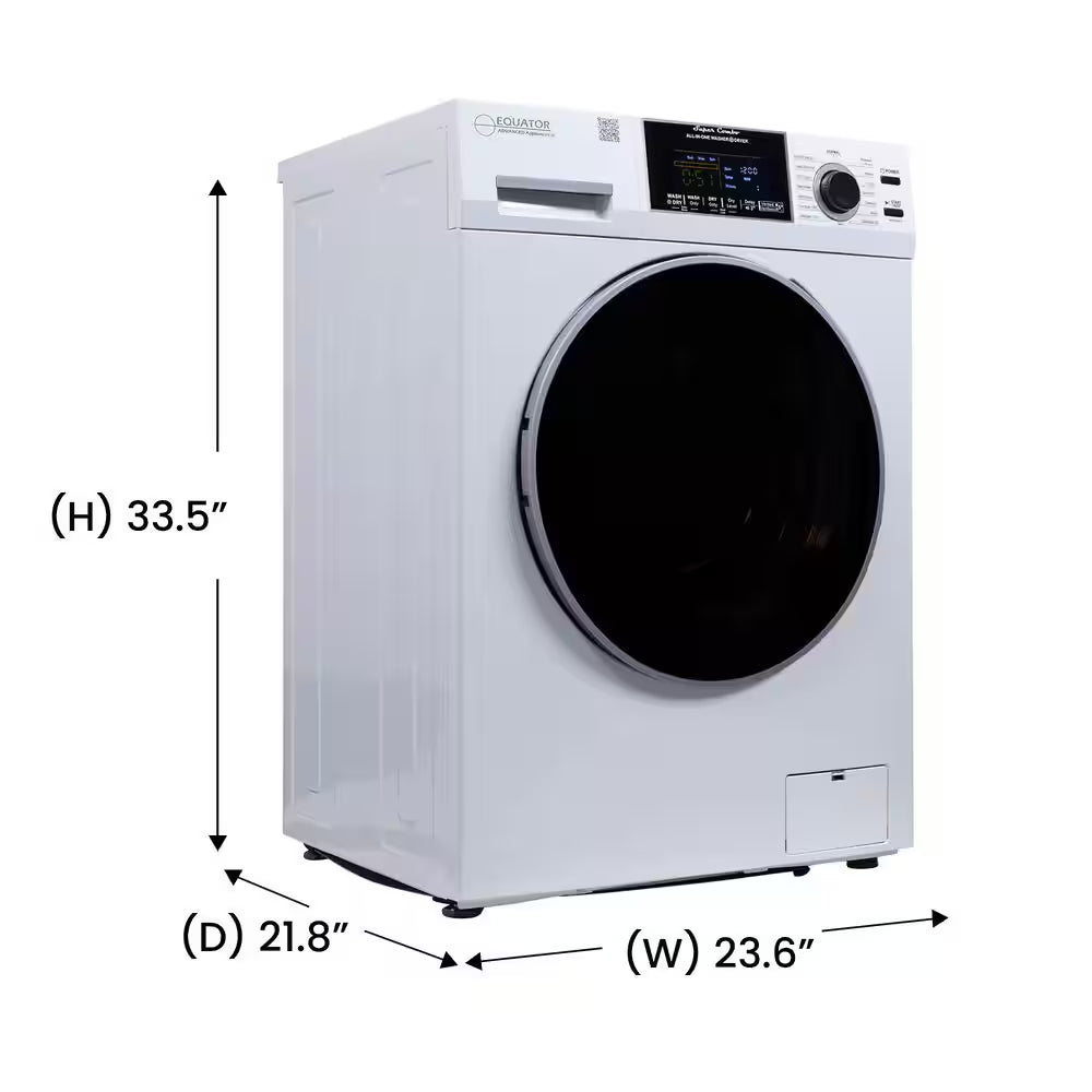 1.62 Cu.Ft. Pet Compact 110V Vented/Ventless 15 Lbs Sani Washer Dryer Combo 1400 RPM in White
