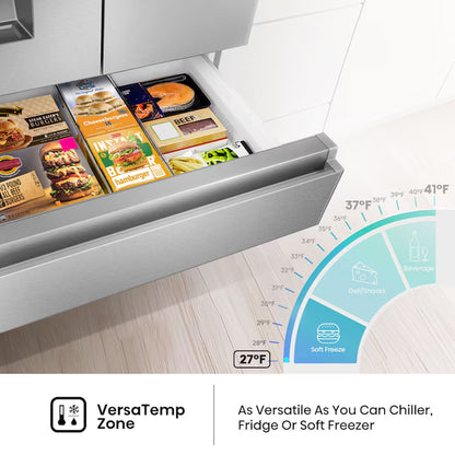 Pureflat Standard-Depth 25.6-Cu Ft 4 -Door 36-In Wide Smart Compatible French Door Refrigerator with Ice Maker with Water and Ice Dispenser ( Stainless Steel ) ENERGY STAR Certified