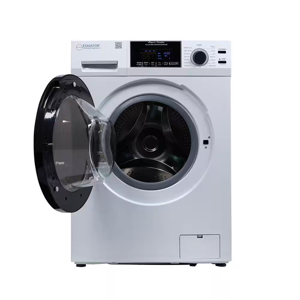 1.62 Cu.Ft. Pet Compact 110V Vented/Ventless 15 Lbs Sani Washer Dryer Combo 1400 RPM in White