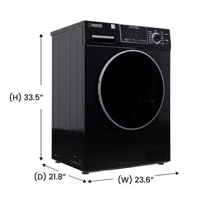 1.62 Cu.Ft. Pet Compact 110V Vented/Ventless 15 Lbs Sani Washer Dryer Combo 1400 RPM in Black