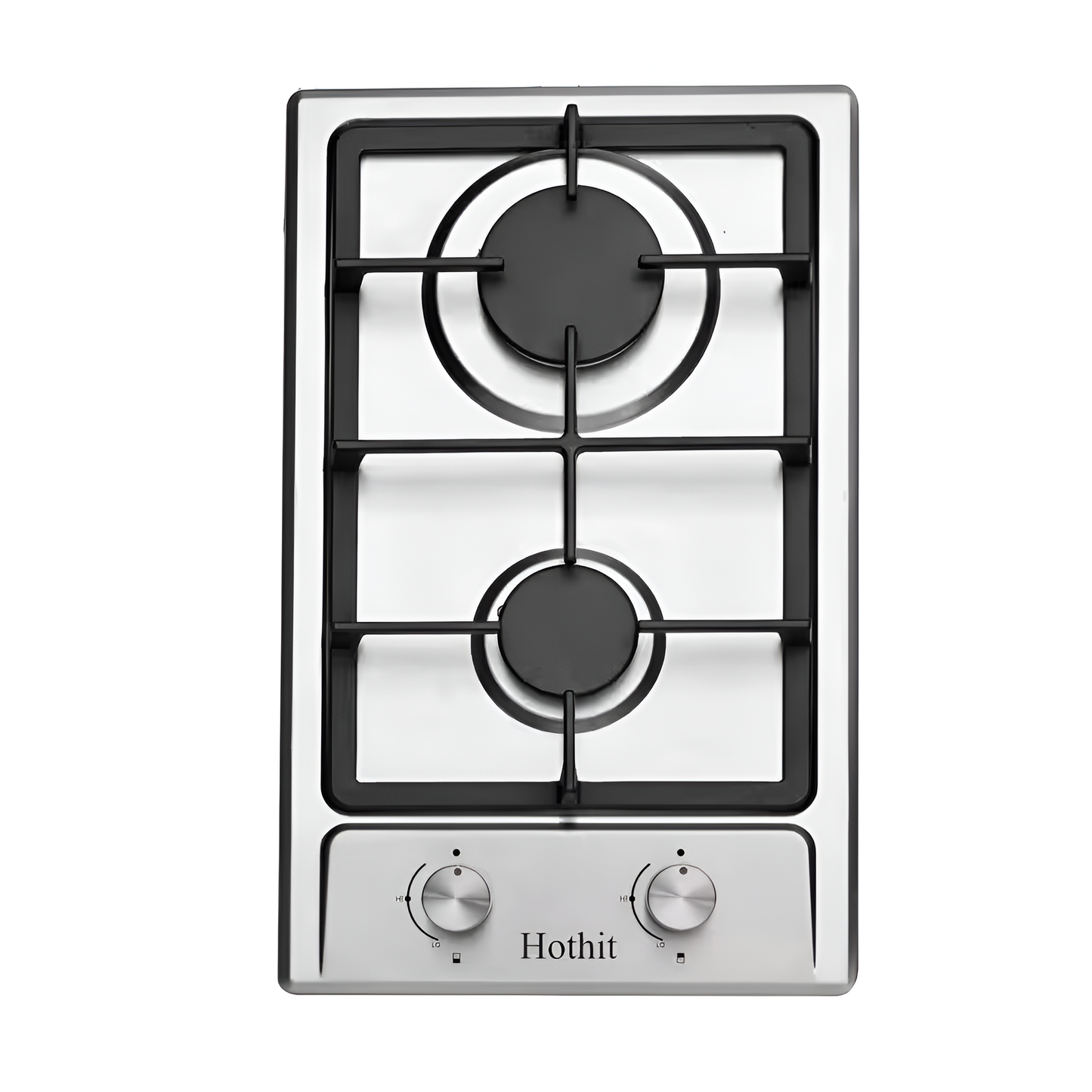 12 In. 2 Burners Recessed Gas Cooktop in Silver with Power Burners 13500 BTU, NG/LPG Dual Fuel Built-In Gas Stove Top