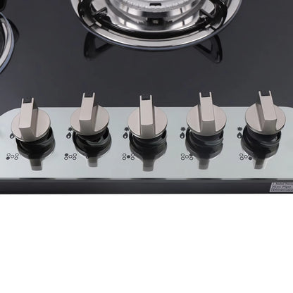 5 Burner Built-In Gas Stove Cast Iron Gas Hob Burner Cooker LPG NG Dual Fuel Stainless Steel Gas Hob Cooktop
