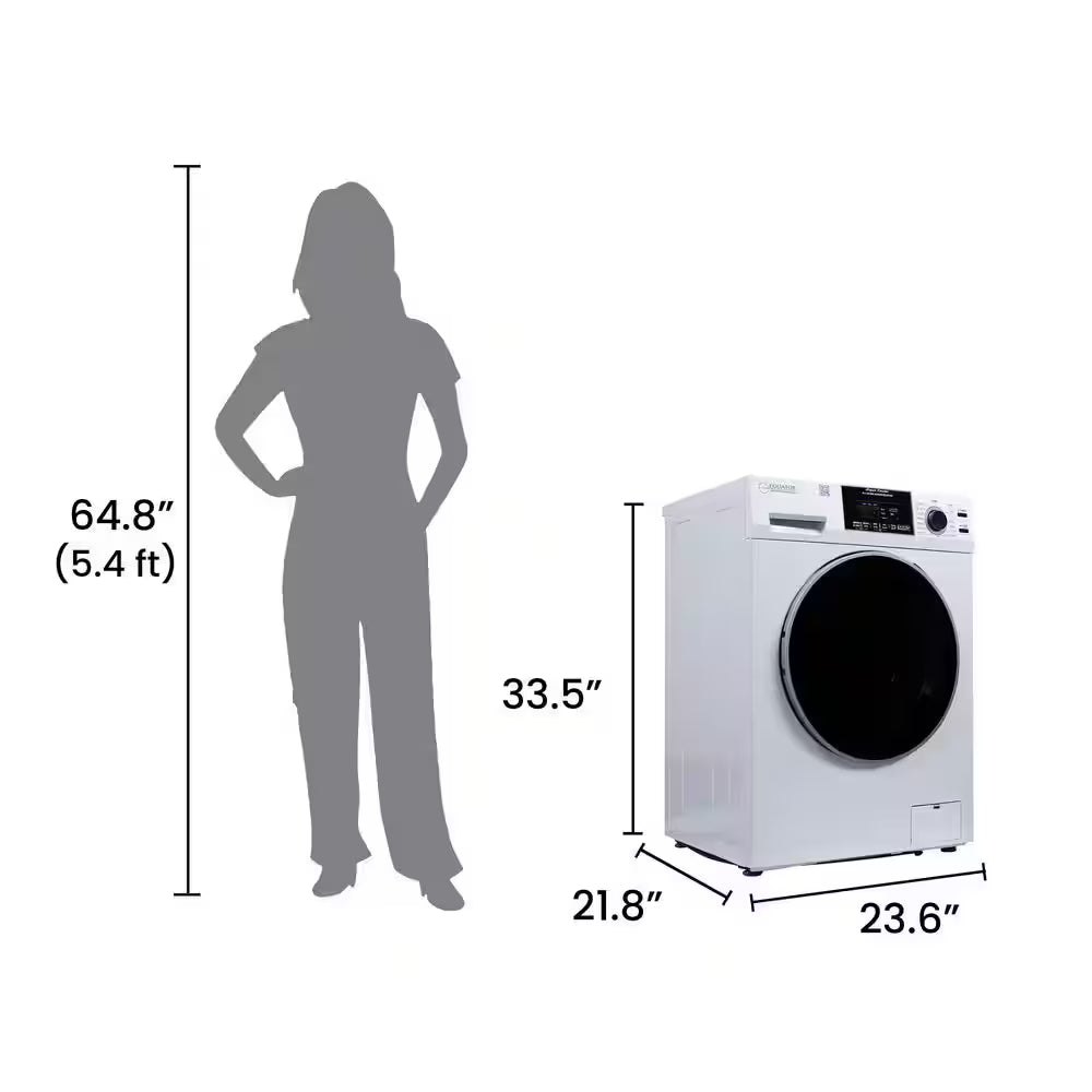 1.62 Cu.Ft. Pet Compact 110V Vented/Ventless 15 Lbs Sani Washer Dryer Combo 1400 RPM in White