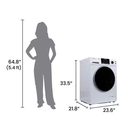 1.62 Cu.Ft. Pet Compact 110V Vented/Ventless 15 Lbs Sani Washer Dryer Combo 1400 RPM in White