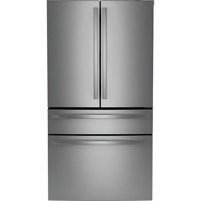 Profile Counter-Depth 23.2-Cu Ft 4 -Door 36-In Wide Smart Compatible French Door Refrirator with Ice Maker with Water Dispenser ( Finrprint-Resistant Stainless Steel ) ENERGY STAR Certified
