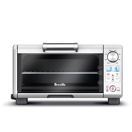 Breville 1800W Mini Smart Toaster Oven Stainless Steel BOV450XL: Countertop, 4-Slice, Dual Rack, Auto Shut-Off